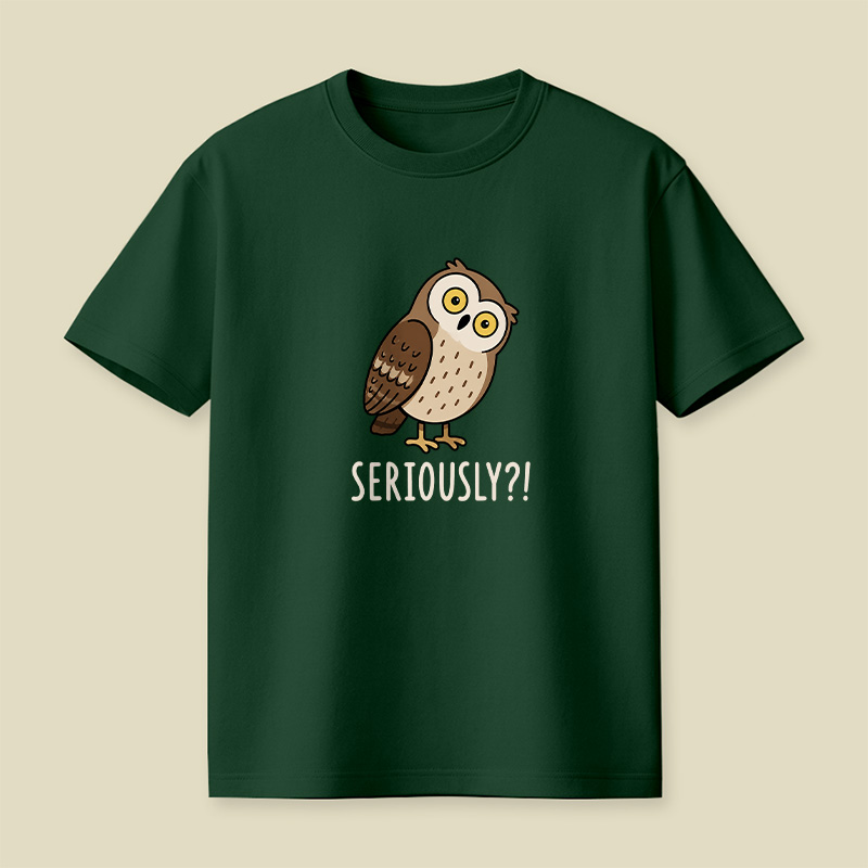 Funny Skeptical Owl Seriously Playful T-Shirt