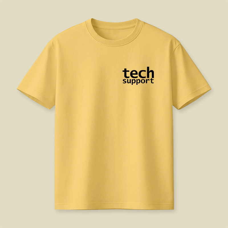 Look Closely Tech Support Typography Playful T-Shirt