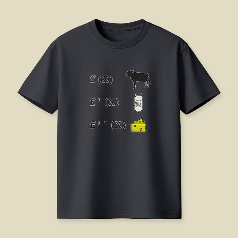 Calculus Derivative Cow Math Pun Playful T-Shirt