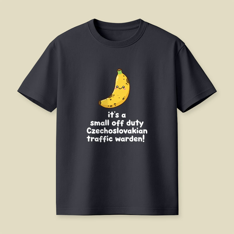 Small Off Duty Traffic Warden Banana Playful T-Shirt