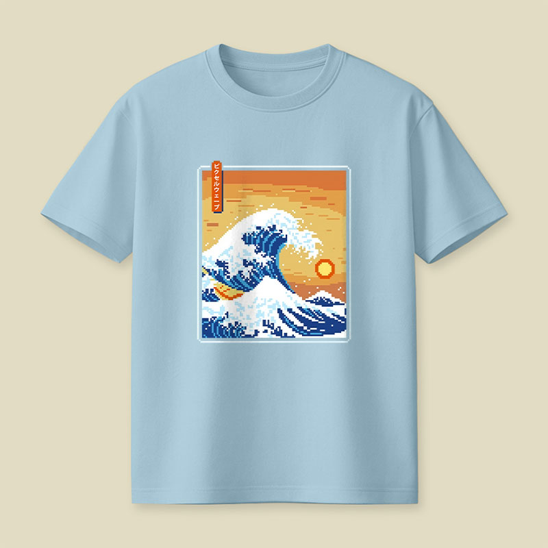 The Great Pixel Wave Playful T-Shirt