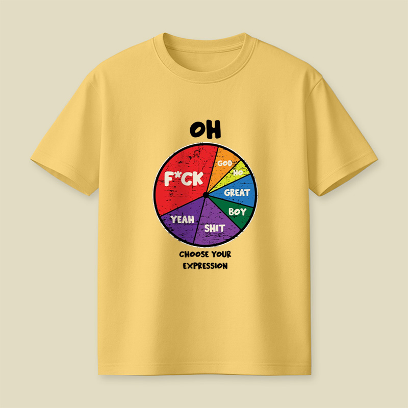 Oh God No Choose Your Expression Wheel Playful T-Shirt