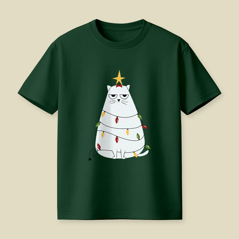 Grumpy Christmas Cat Playful T-Shirt