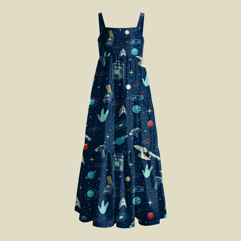 Cosmic Flow Playful Maxi Dress