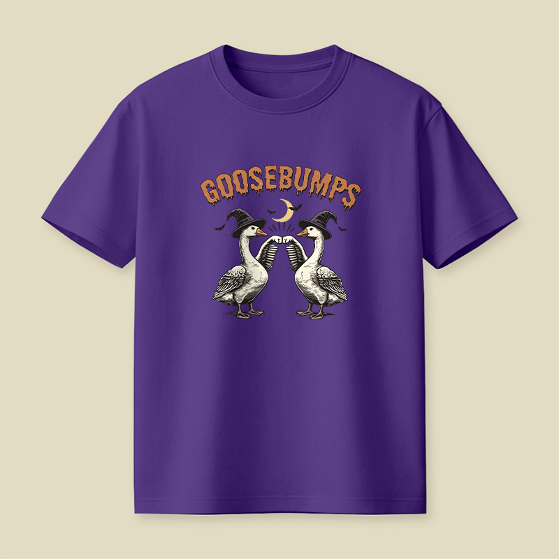 Goosebumps Geese Pun Halloween Playful T-Shirt