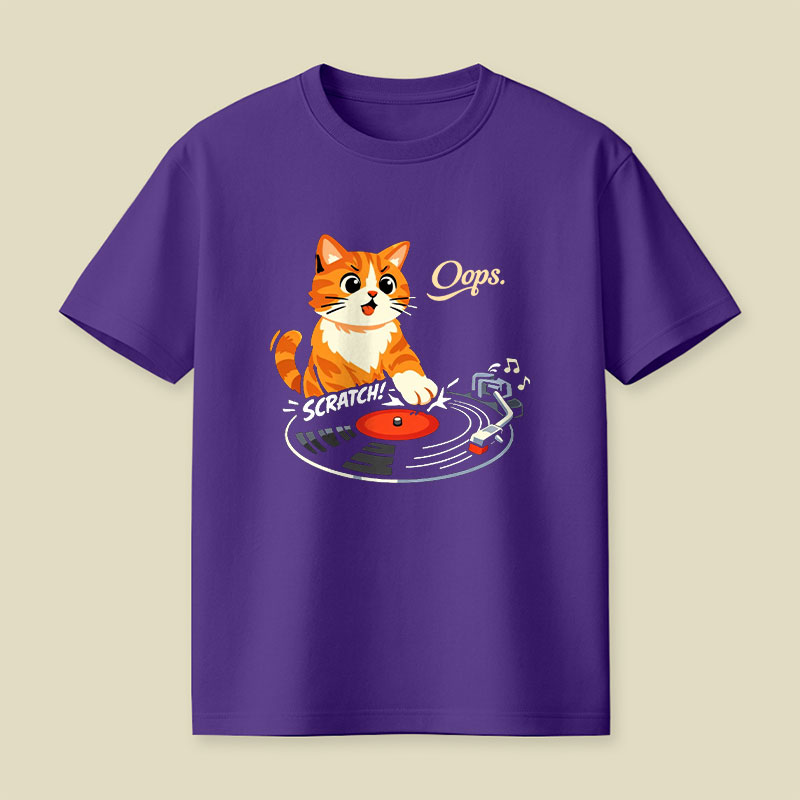 Oops Record Scratch Playful T-Shirt