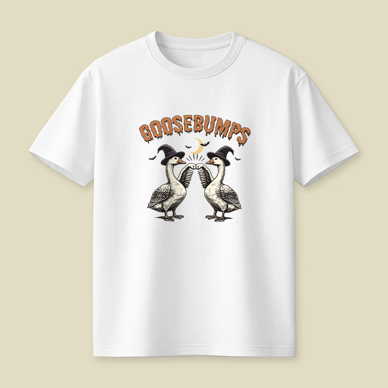 Goosebumps Geese Pun Halloween Playful T-Shirt