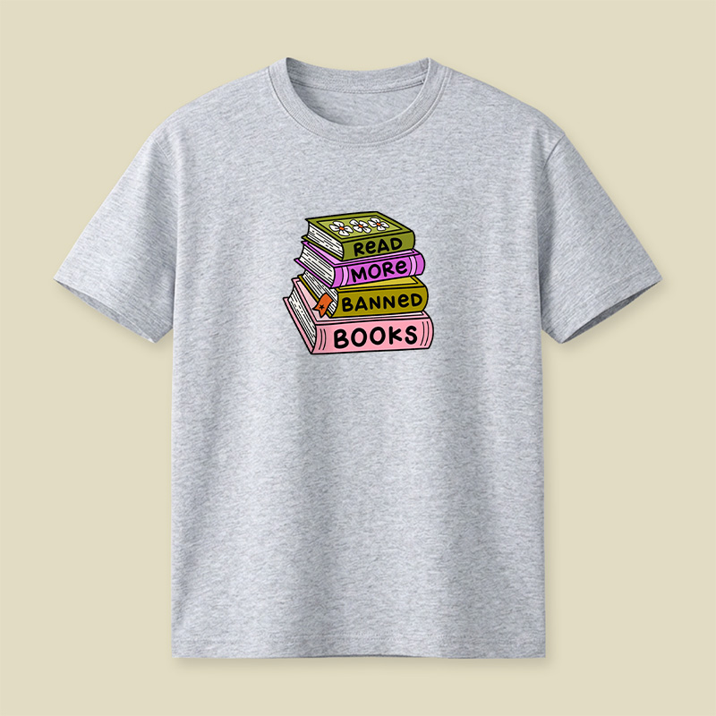 Read More Banned Books Stack Playful T-Shirt