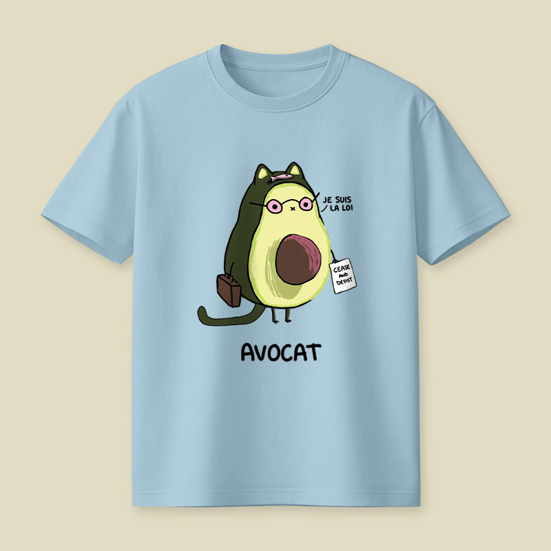 Avocat French Lawyer Cat Pun Playful T-Shirt
