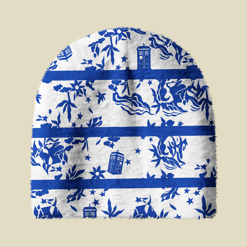 Blue Willow Tardis Fuzzy Beanie