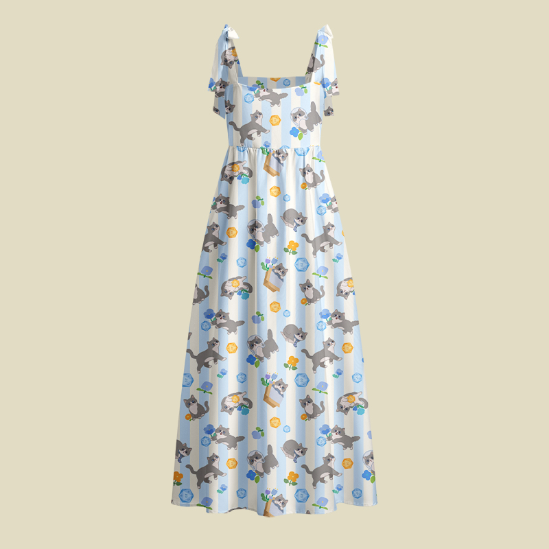 DND Cat Playful Maxi Dress