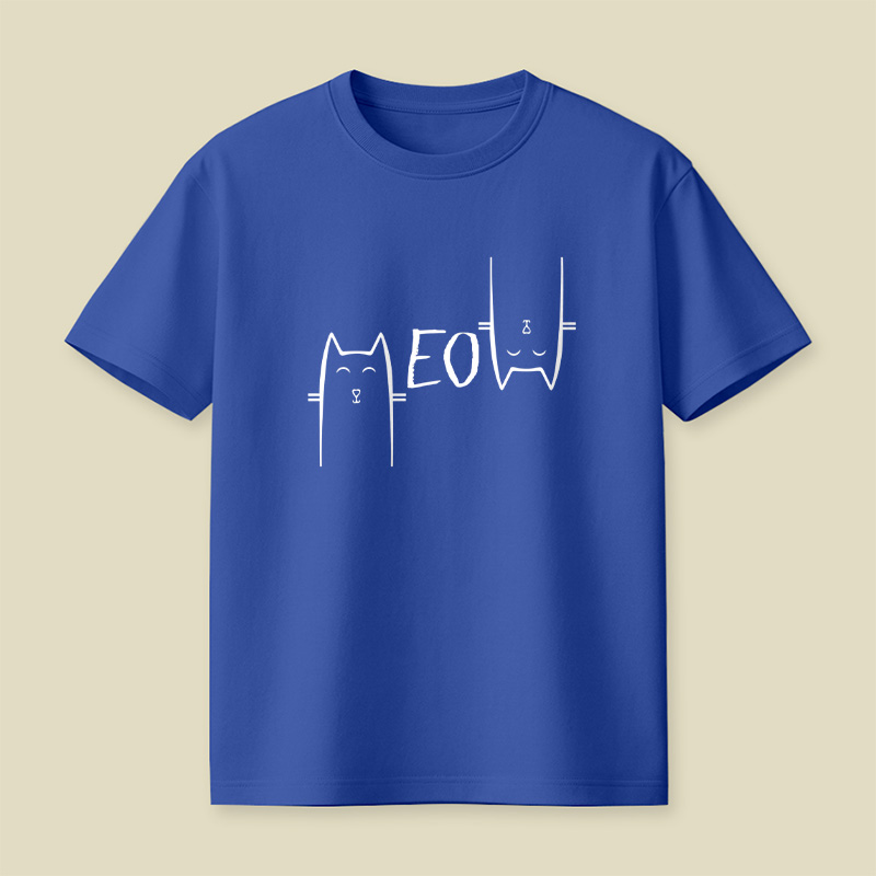 Meow Visual Word Puzzle Cat Playful T-Shirt