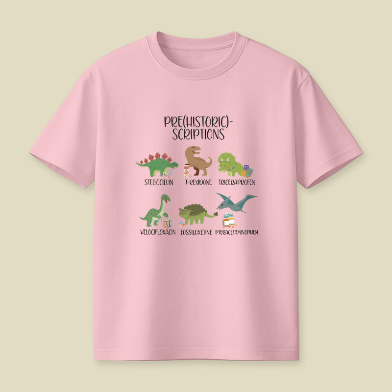 Prehistoric Scriptions Dinosaur Medical Pun Playful T-Shirt