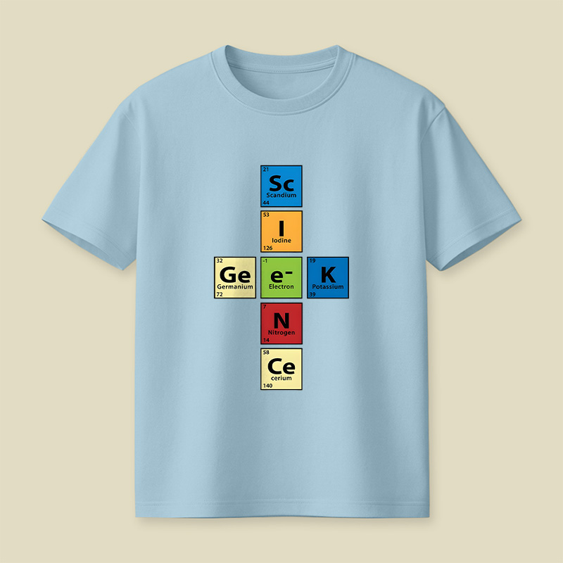 Scigeek Nerd Periodic Table Playful T-Shirt