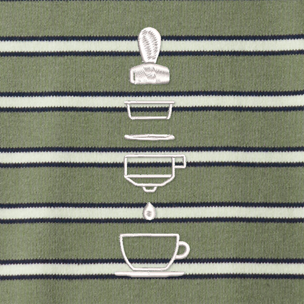 Perfect Espresso Lycra Striped Embroidered Long-Sleeve Polo