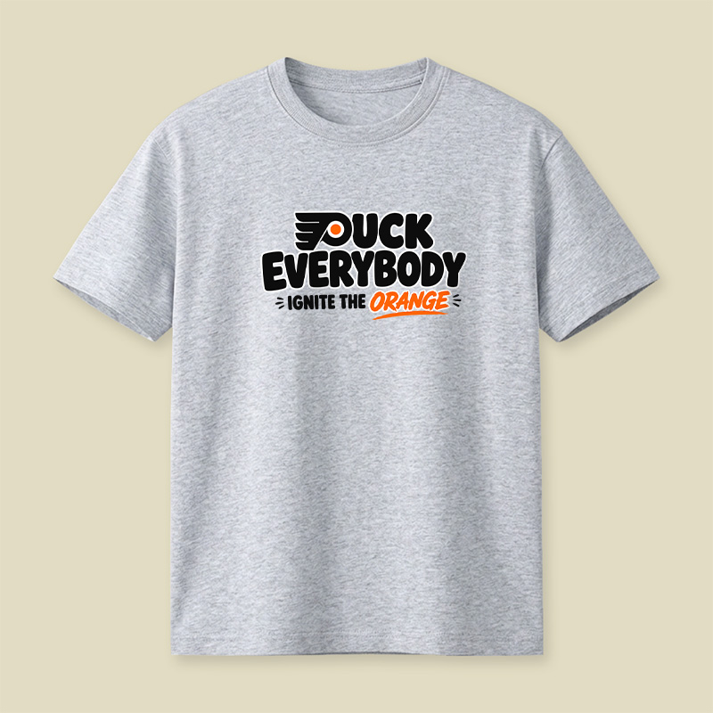Puck Everybody Ignite The Orange Hockey Playful T-Shirt