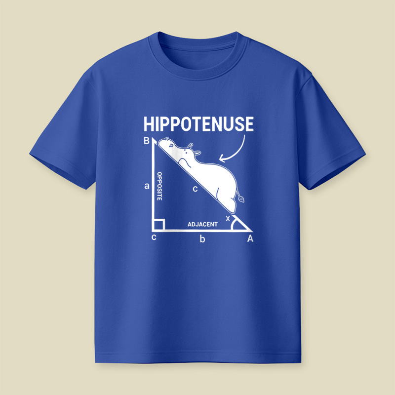 Hippotenuse Hippo Math Pun Playful T-Shirt