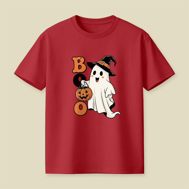 Cute Ghost Boo Halloween Pumpkin Playful T-Shirt