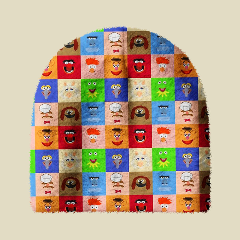 Muppets Retro Animated Tiles Fuzzy Beanie