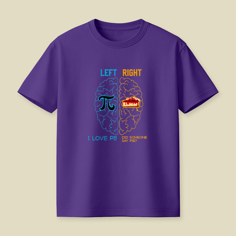 Funny Pi And Pie Brain Humor Playful T-Shirt