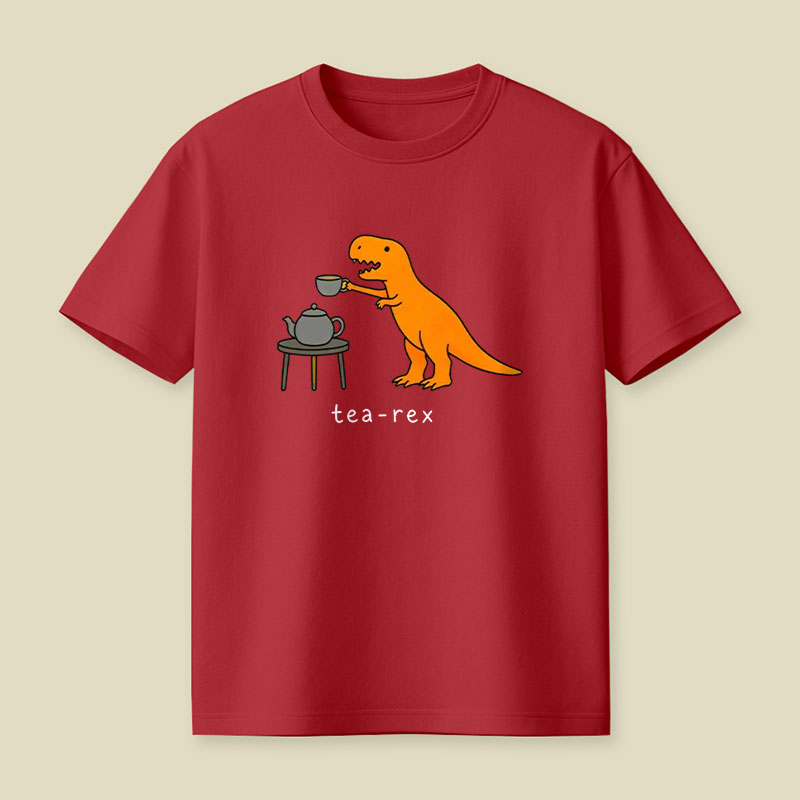 Tea-Rex Funny Cartoon Playful T-Shirt