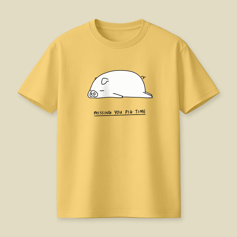 Sleepy Pig Missing You Pun Playful T-Shirt