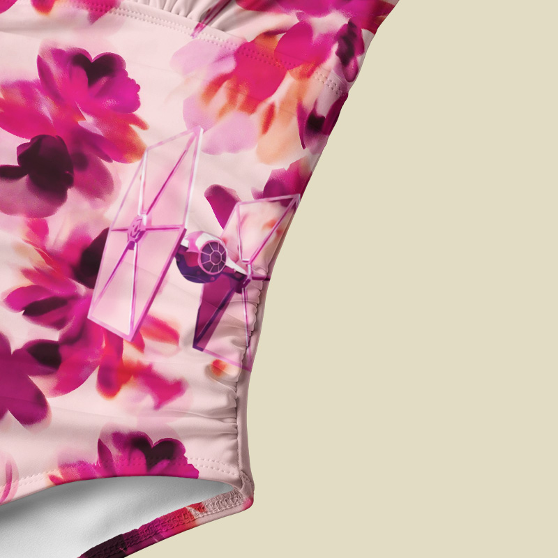 Blossoms Tie-Fighter Tummy Control One Piece Swimsuit