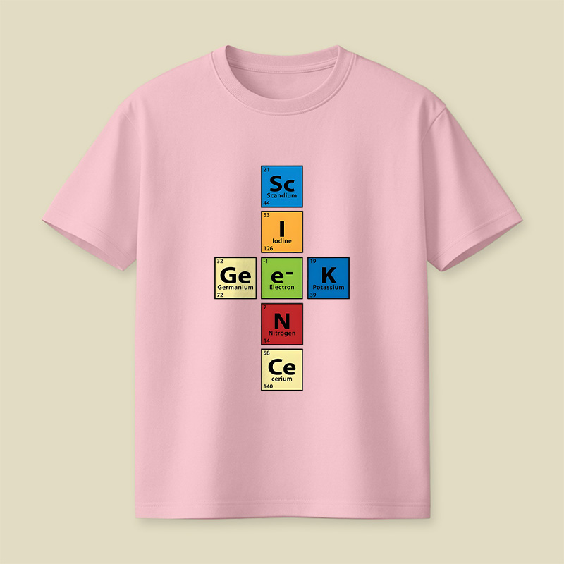 Scigeek Nerd Periodic Table Playful T-Shirt