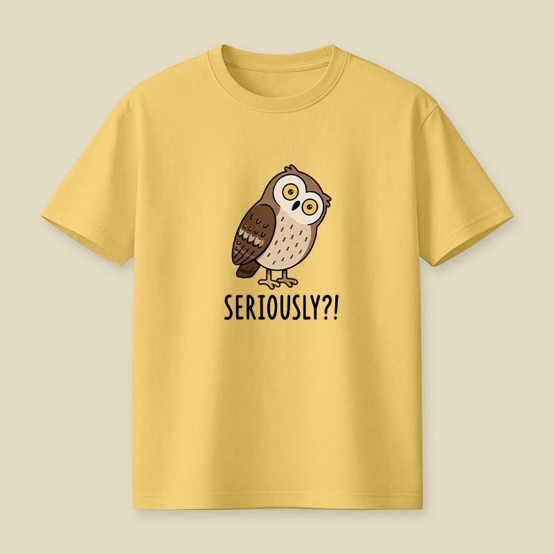 Funny Skeptical Owl Seriously Playful T-Shirt