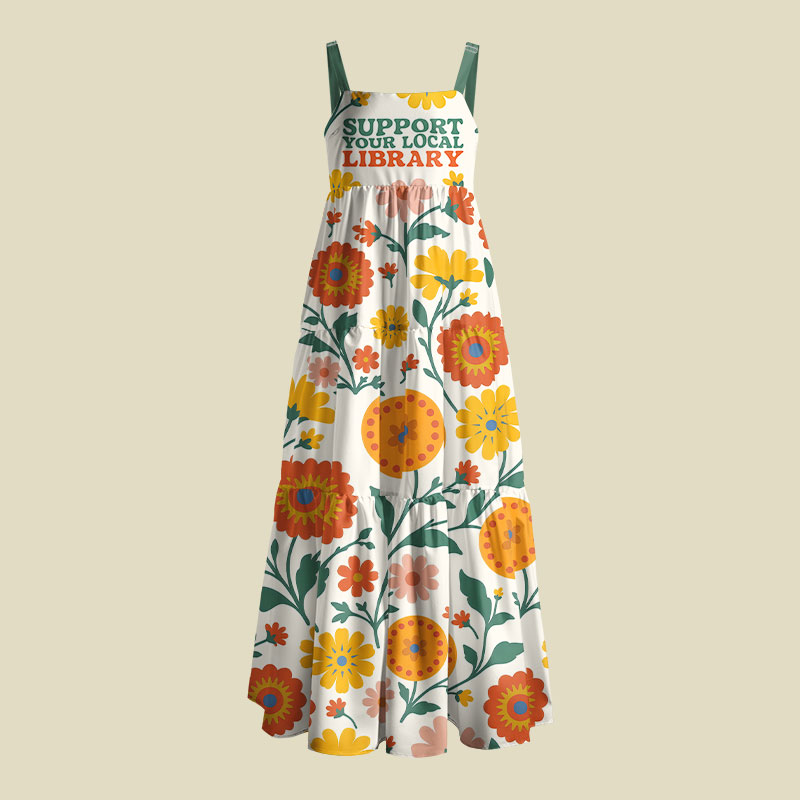 Support Your Local Library Playful Maxi Dress