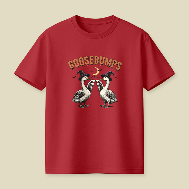 Goosebumps Geese Pun Halloween Playful T-Shirt