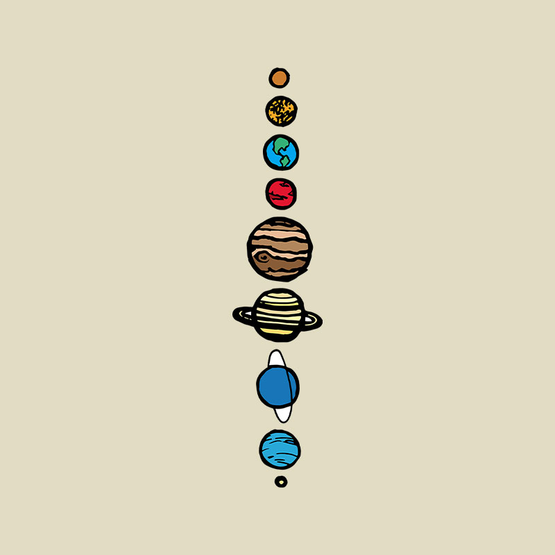 Space Nerd Planets Playful T-Shirt