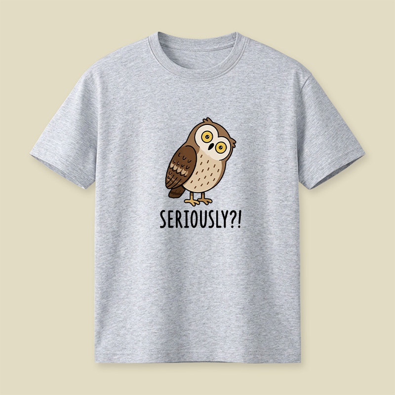 Funny Skeptical Owl Seriously Playful T-Shirt