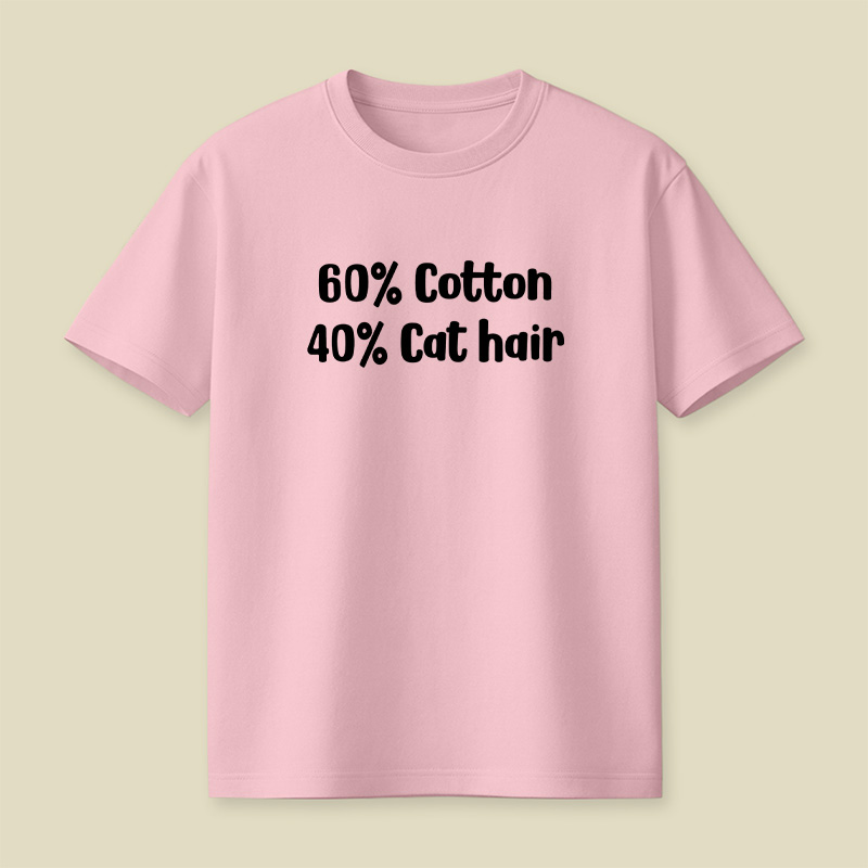 60 Cotton 40 Cat Hair Playful T-Shirt