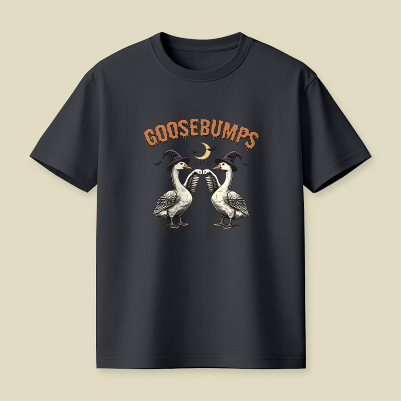 Goosebumps Geese Pun Halloween Playful T-Shirt