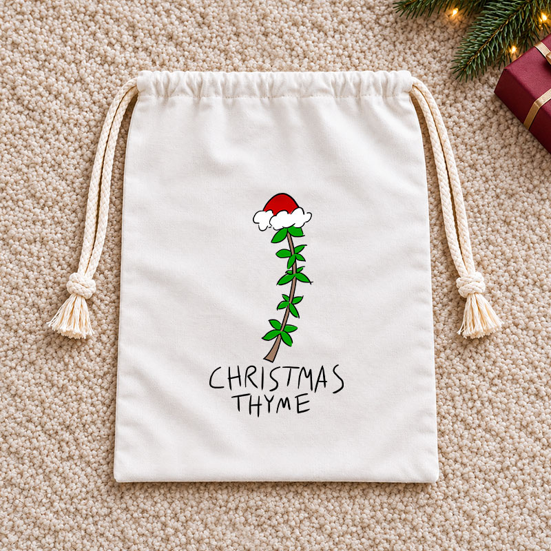 Christmas Thyme Christmas Drawstring Gift Bag