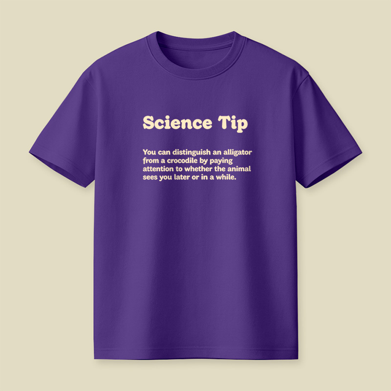 Crocodile Alligator Funny Science Tip Playful T-Shirt