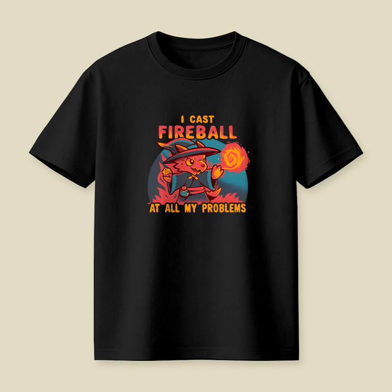 Kobold Wizard I Cast Fireball At My Problems Playful T-Shirt