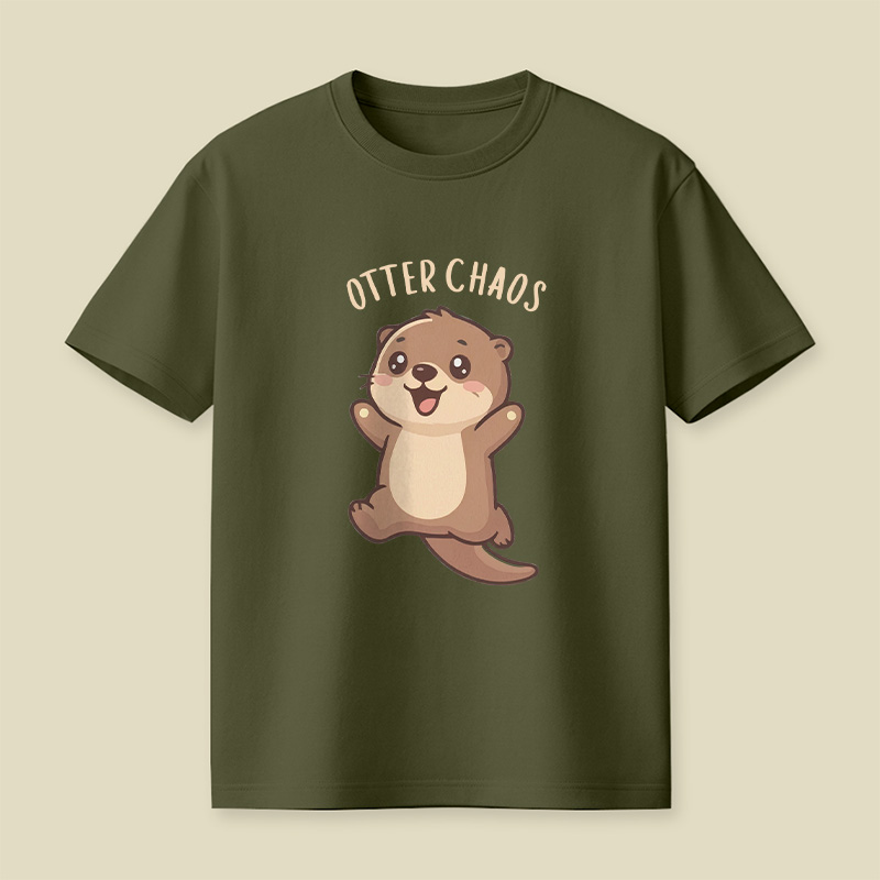 Otter Chaos Happy Otter Cartoon Playful T-Shirt