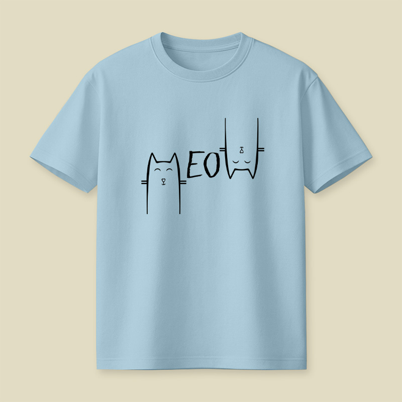 Meow Visual Word Puzzle Cat Playful T-Shirt