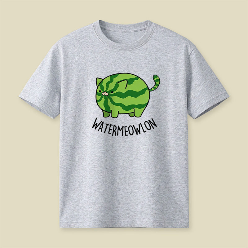Watermelon Cat Cute Pun Playful T-Shirt