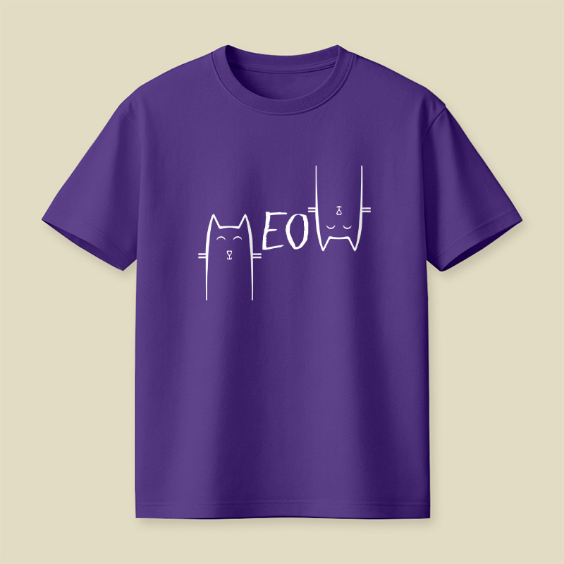 Meow Visual Word Puzzle Cat Playful T-Shirt