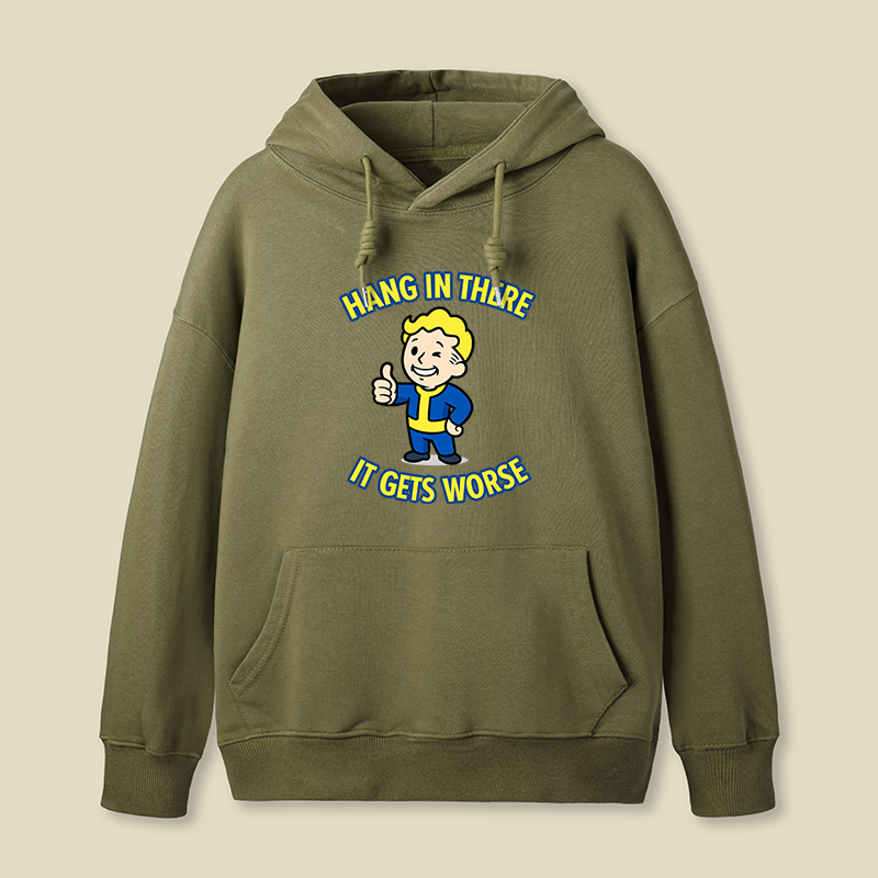 Hang In There It Gets Worse Geek Hoodie
