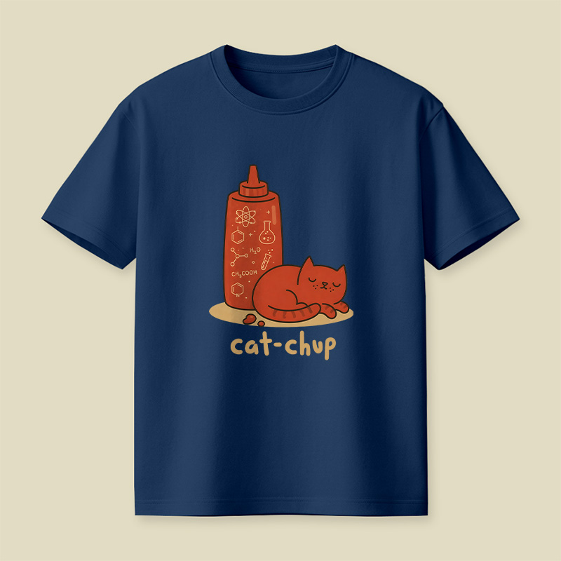 Cat-Chup Ketchup Cat Playful T-Shirt
