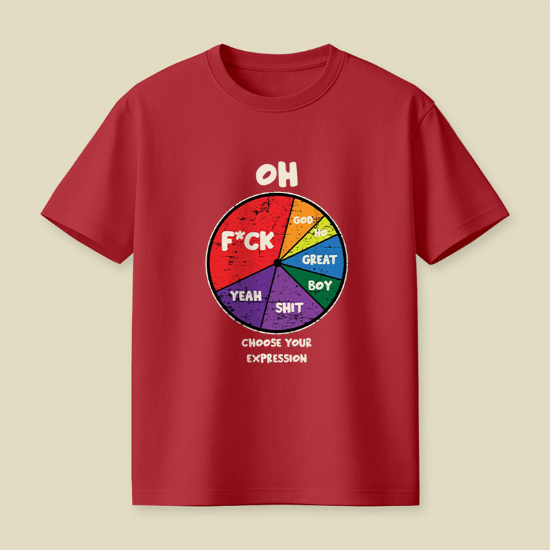 Oh God No Choose Your Expression Wheel Playful T-Shirt