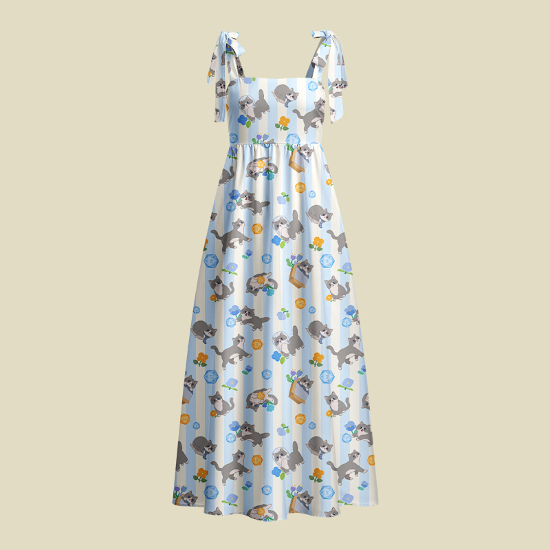 DND Cat Playful Maxi Dress
