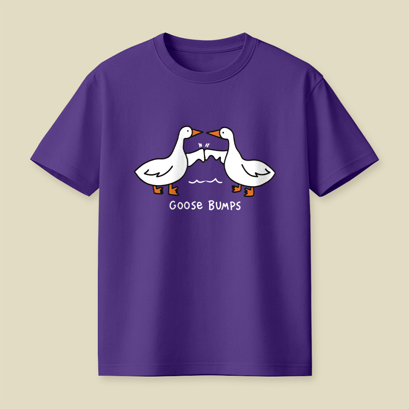 Goosebumps Geese Pun Simple Line Art Playful T-Shirt