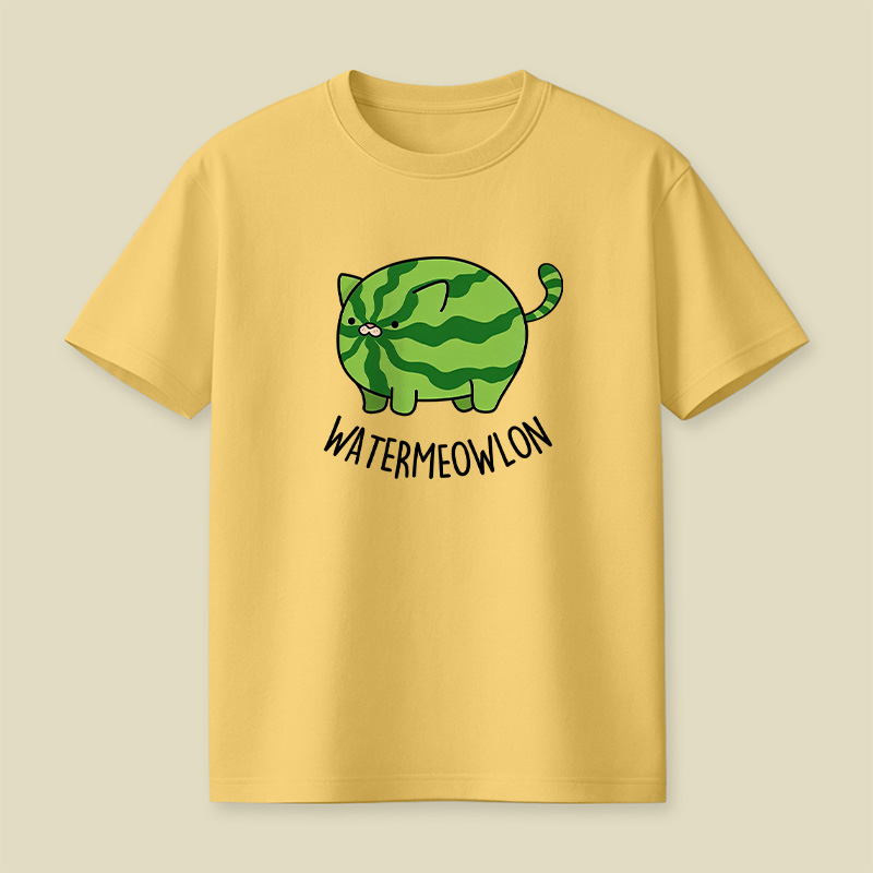 Watermelon Cat Cute Pun Playful T-Shirt