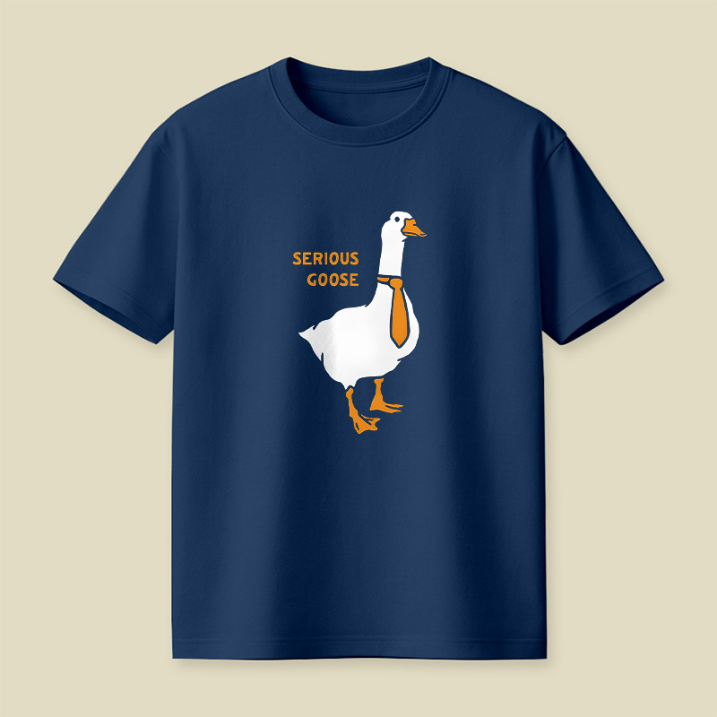 Serious Goose With A Tie Playful T-Shirt