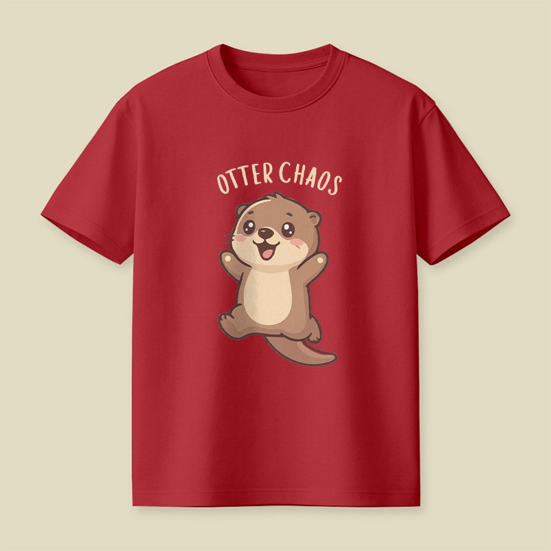 Otter Chaos Happy Otter Cartoon Playful T-Shirt